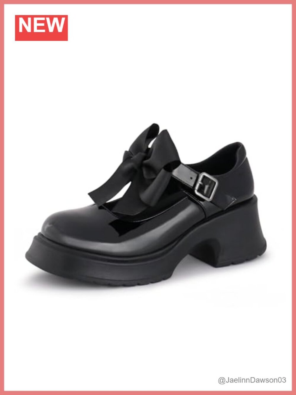 Mary Janes Platform Chunky Block Heels Ankle Strap Oxfords Detachable Bow PU
